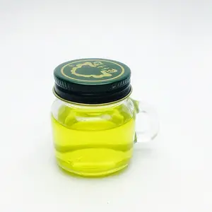 Custom 50ml 2oz mini mason jar shot glass jam jar with handle and lid