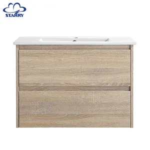 Lavabo de cerámica de diseño moderno, de estilo europeo mueble de baño, Mdf, accesorios de baño para cuarto de Ducha