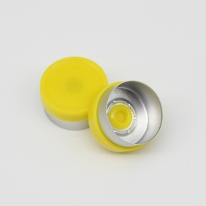 Tapa <span class=keywords><strong>abatible</strong></span> superior de crimpado, Vial de inyección suave, color amarillo, 13mm, precio de fábrica - Product Image 2