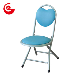 Azul moderno respaldo barato comedor silla plegable <span class=keywords><strong>de</strong></span> metal con PVC esponja cojín del asiento - Product Image 1