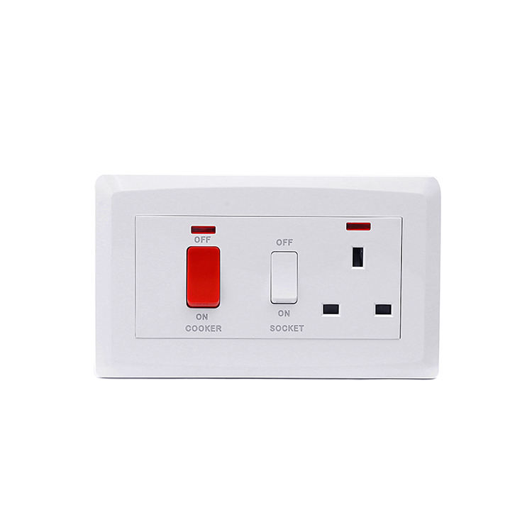 Double Pole Wall Switch 45A Rice Cooker Control Unit 13A Switch Socket Outlet