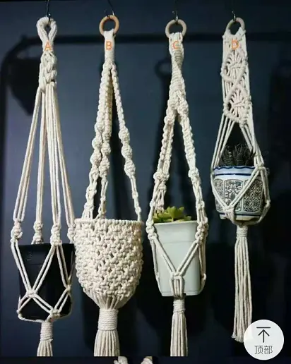 Handgemaakte Katoenen Macrame Plant Hanger Indoor & Outdoor Plant Hanger Woondecoratie, Plant Pot Hanger