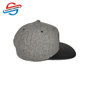 Siêu Vương Miện Tùy Chỉnh Mùa Đông Mũ Màu Đen Da Mũ Snapback Mũ Đầu Lớn Unisex Lông Cừu 6-Bảng Điều Chỉnh 3D Thêu - Product Image 3