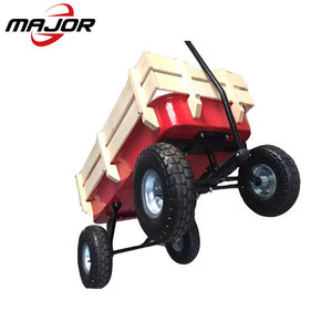 Children Kid Outdoor Garden Wooden <strong>Wagon</strong> ALL Terrain Pulling Cart W/ <strong>Wood</strong> Railing