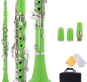 <span class=keywords><strong>Instrumento</strong></span> Musical Chino, <span class=keywords><strong>Clarinete</strong></span> Colorido de <span class=keywords><strong>Precio</strong></span> Económico, <span class=keywords><strong>Clarinete</strong></span> de Tono Bb de Resina ABS Verde de 17 Teclas con Estuche, Instrumentos de Viento - Product Image 4