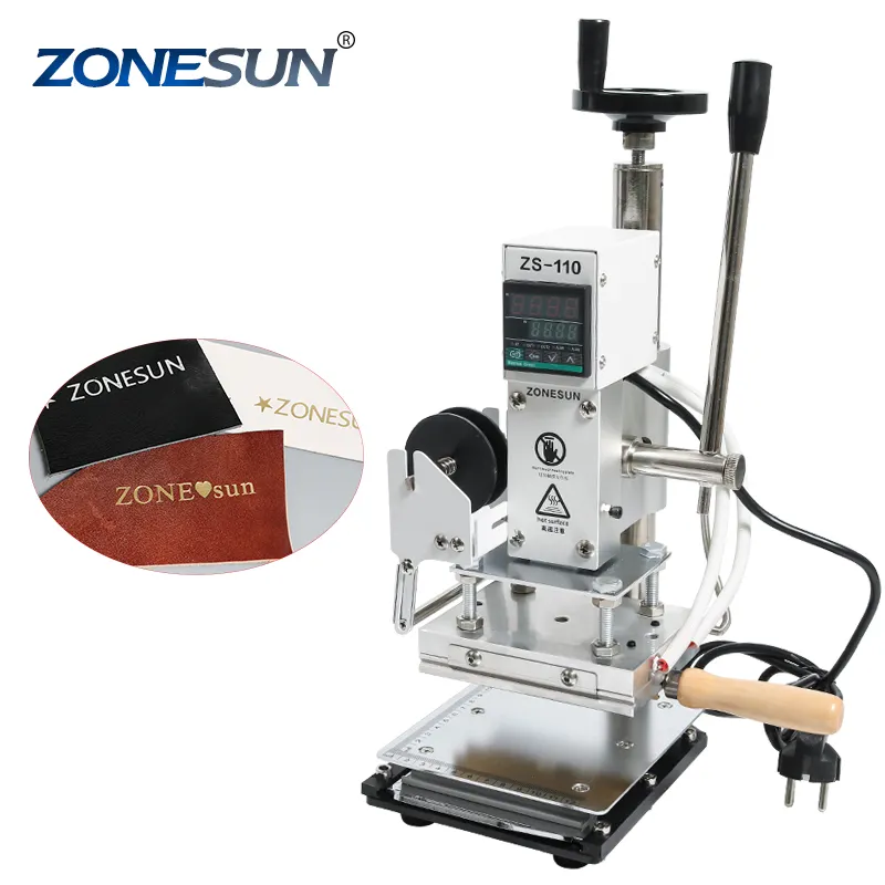 Zonesun zs110 banco de trabalho deslizável, máquina de estampagem de folha quente digital, ferramenta de bronzeamento de couro para madeira, papel de pvc, faça você mesmo