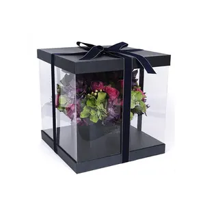 Custom Fancy High Quality Karton Blumen kasten mit klarem Fenster für Blumen verpackung