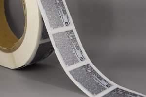 Etiquetas adhesivas de máquina plateadas PET personalizadas, pegatinas de vinilo impermeables ecológicas CMYK electrónicas - Product Image 3