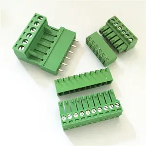 Connecteur de borniers à vis PCB enfichable, 5 pièces, 2.5mm 2.54mm 3.5mm 3.81mm 5mm 5.08mm, pitis 3 4 5 6 7 8 9 10 voies