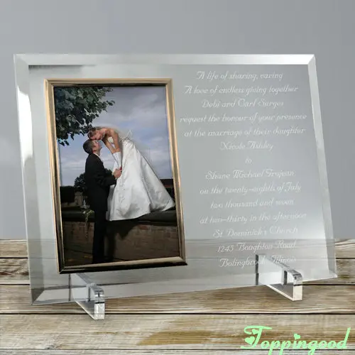 Moldura digital de vidro romântica para casamento, moldura com texto para escrita