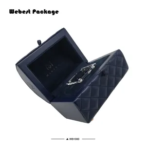 Webest travel leather jewelry case lock small wood jewelry box wooden box for jewelry