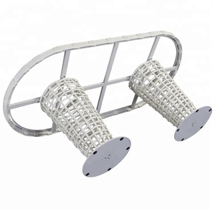 Sang Trọng Màu Trắng Vườn 7 Mảnh Wicker Ăn Đặt Đồ Nội Thất Ngoài Trời Patio Mây Nhôm Bảng Và 6 Chỗ Ngồi Ghế - Product Image 3