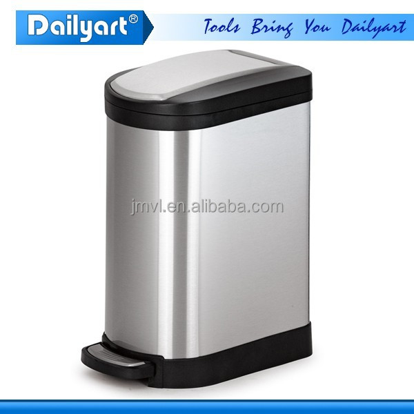 Nouveau Design 10L Carré En Acier Inoxydable Poubelle À Pédale