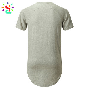 Camiseta al por Mayor con Cierre Lateral Extendido, Camiseta Lisa de Hip Hop, Camiseta Lisa 100% Algodón para Hombre - Product Image 4