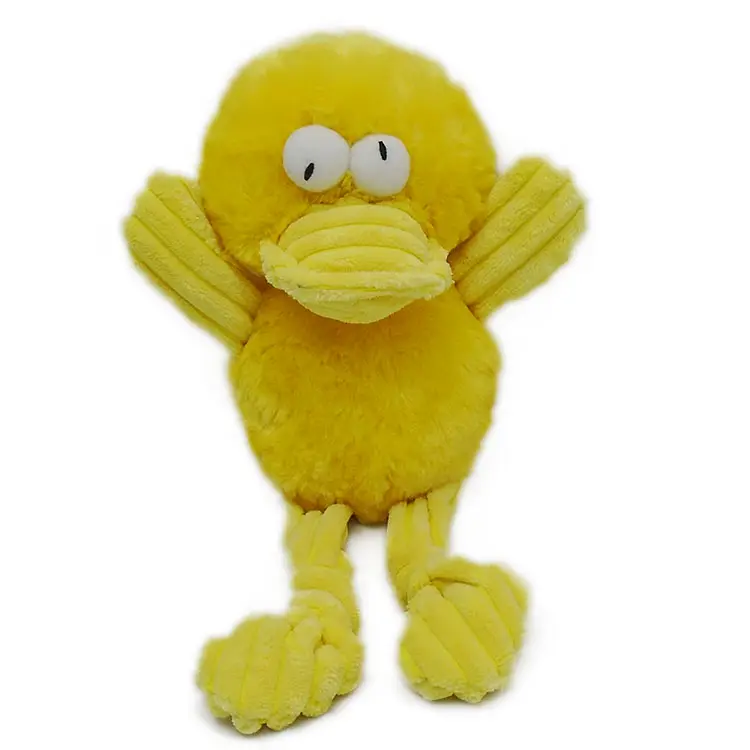 Canard jaune en peluche Jouet animal doux en position de reddition