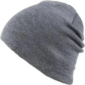 Di spessore inverno slouchy nero berretti in maglia di grandi dimensioni di sublimazione flat top di lana beanie del cappello della protezione