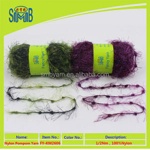 fabricante de China venta al por mayor 100% nylon pompom feather hilo de tejer espacio teñido <span class=keywords><strong>ping</strong></span> <span class=keywords><strong>pong</strong></span> pestañas a mano - Product Image 4