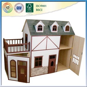 Maison de poupée en bois préfabriquée DIY faite à la main et colorée, de forme personnalisée, pour les enfants de 5 à 7 ans - Product Image 3