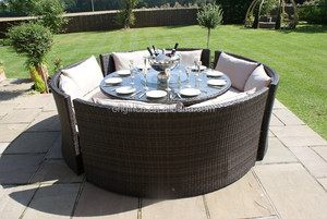 Empresa china tesoros de jardín exterior sofá comedor redonda patio con muebles de rattan - Product Image 2
