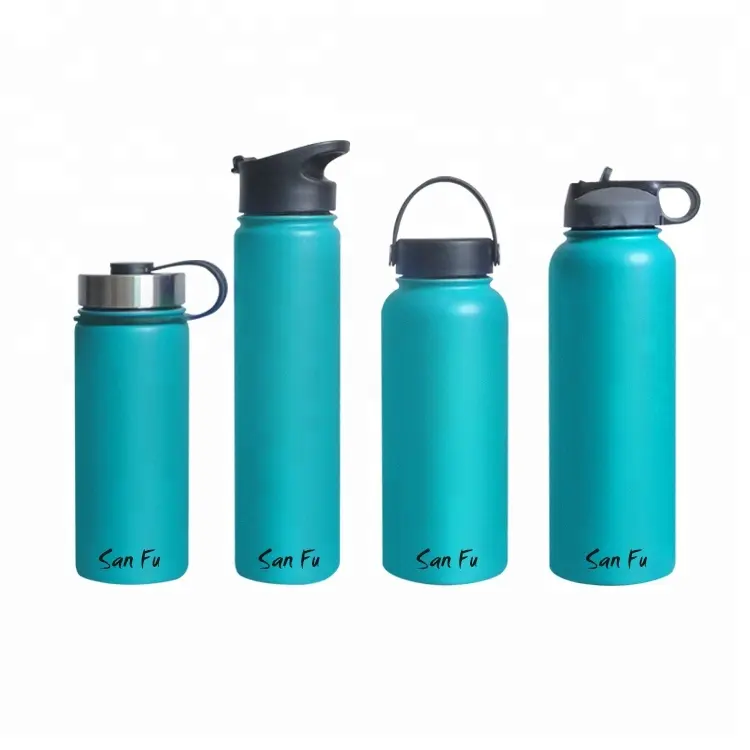 San Fu 40 OZ Stainless Steel Sports Water Bottle With Straw Lid