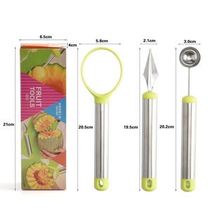 Ensemble d'outils de cuisine en acier inoxydable pour fruits et légumes, comprenant des cuillères à melon et un outil de sculpture pour fruits et légumes - Product Image 5