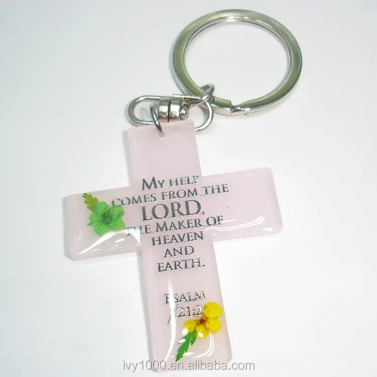 christian cross bible scripture keychain acrylic multiple color key ring christian keychain