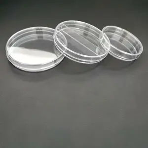 Piring Budaya Petri Steril Laboratorium Plastik, Sekali Pakai 90Mm * 15Mm Steril dengan Tutup untuk Piring Lab Ragi Bakteri