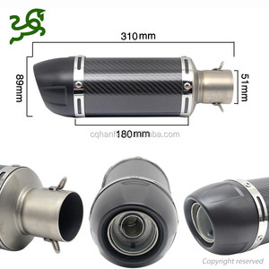 Silencieux d'échappement 51mm, en Fiber de carbone, pour moto, Scooter/moto GY6 CBR CBR125 CBR250 CB400 CB600 YZF <span class=keywords><strong>FZ40</strong></span> - Product Image 5