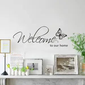 self adhesive wall mirror decoration stickers 3d art vinyl quotes welcome to our home butterfly removable wall stickers