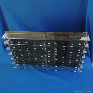 Wall Mounted Clear and Black Acrylic 60 Golf Ball Display Unit with removable door Table Tennis Ball Display Cases