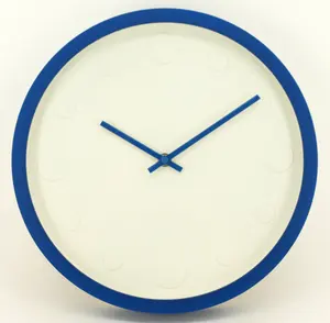 Analog simple style creative designed blank blue wall clock