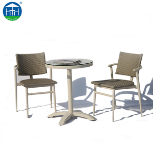 DW-DT072 <span class=keywords><strong>terraza</strong></span> aluminio Bistro mimbre al aire libre <span class=keywords><strong>juego</strong></span> <span class=keywords><strong>de</strong></span> muebles, <span class=keywords><strong>mesa</strong></span> <span class=keywords><strong>de</strong></span> café <span class=keywords><strong>y</strong></span> silla <span class=keywords><strong>de</strong></span> comedor conjunto - Product Image 2