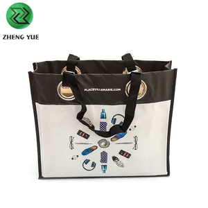 Eco Reusable 80Gsm Silkscreen Printed Handled Nonwoven Tote Bag