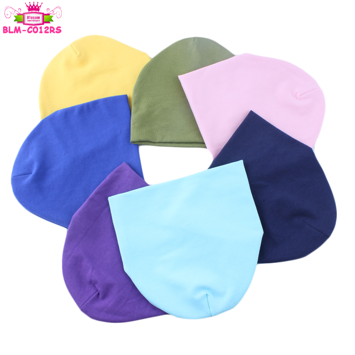 Em branco 95% Algodão 5% Spandex Unisex Infantil Bebê Recém-nascido Meninos Meninas Inverno Quente Malha Cap Chapéu Gorro Preto