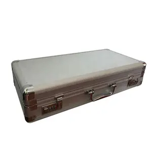 Customised silver aluminum briefcase with black EVA padding