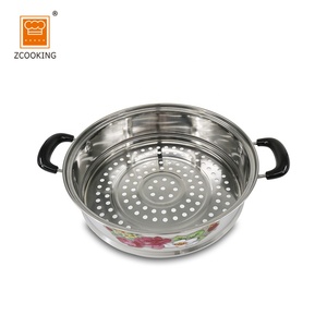 28cm 4 Couches Métal Acier Inoxydable Cuiseur Vapeur Cuisine Chinoise Cuiseur Vapeur <span class=keywords><strong>Fleur</strong></span> Imprimée - Product Image 5
