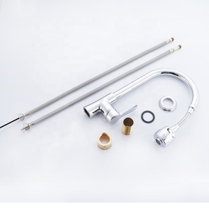 Nanan Mitigeur de cuisine en laiton à poignée unique Design contemporain Noyau de valve en céramique Tuyau <span class=keywords><strong>flexible</strong></span> Robinets d'eau <span class=keywords><strong>pour</strong></span> évier Pulvérisateur simple - Product Image 4