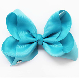 Barrette à cheveux faite à la main de style europé<span class=keywords><strong>en</strong></span>-américain avec ruban gros-grain uni et strass pour enfants - Couleurs personnalisables - Product Image 5