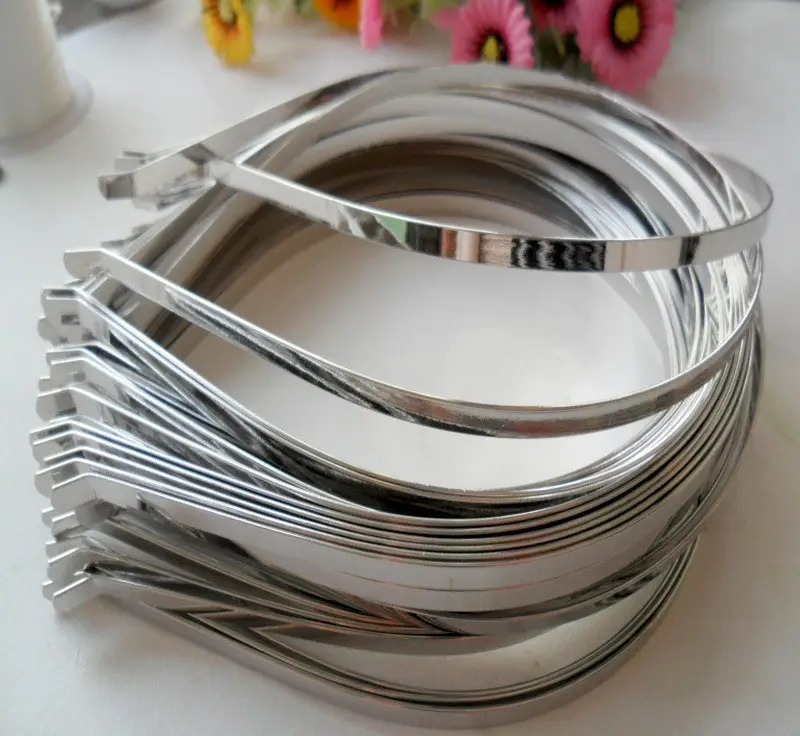 Wholesale 5mm Silver Black Gold Metal Headband for Women Men Hair Hoop DIY Hair Band Accessories