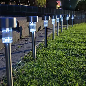 Outdoor Stainless Steel Solar Lawn Light Changing Garden Solar Power LampためLandscape Path Yard Pathway Lights