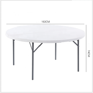 Bon marché, tables de banquet rondes en PEHD pour hôtel restaurant, <span class=keywords><strong>table</strong></span> à manger de mariage <span class=keywords><strong>pliante</strong></span> en plastique blanc - Product Image 4