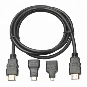 1.5 M 3 in 1 HDMI Kablosu Adaptör Kitleri Mini HDMI Mikro HDMI kablosu seti