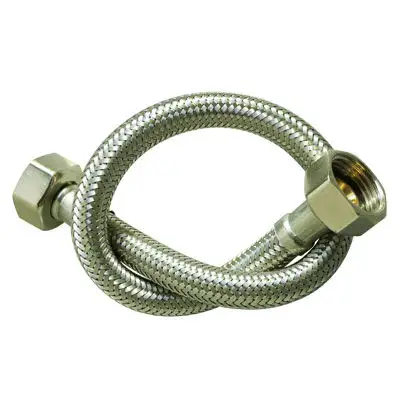 SUS#304 Silk Knitted Inlet Metal Hose EPDM Inner Water Pipe for Wash Basin 0.5m 20 inches
