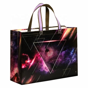 Customizable Eco-Friendly Reusable Laminated PP Non-Woven Striped Pattern Promotional Handled <strong>Medium</strong> <strong>Size</strong> Shopping <strong>Bags</strong> - Product Image 1
