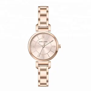 HS-1002s Logo Customization Quartz Alloy Rose Gold Steel Bracelet Watches for Women