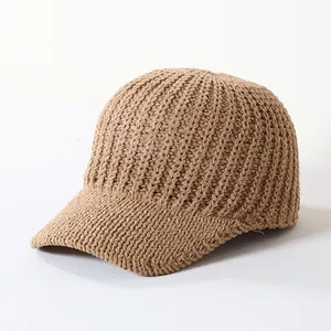 S3463 new fashion winter mens womens crochet baseball hats knitted caps with visor