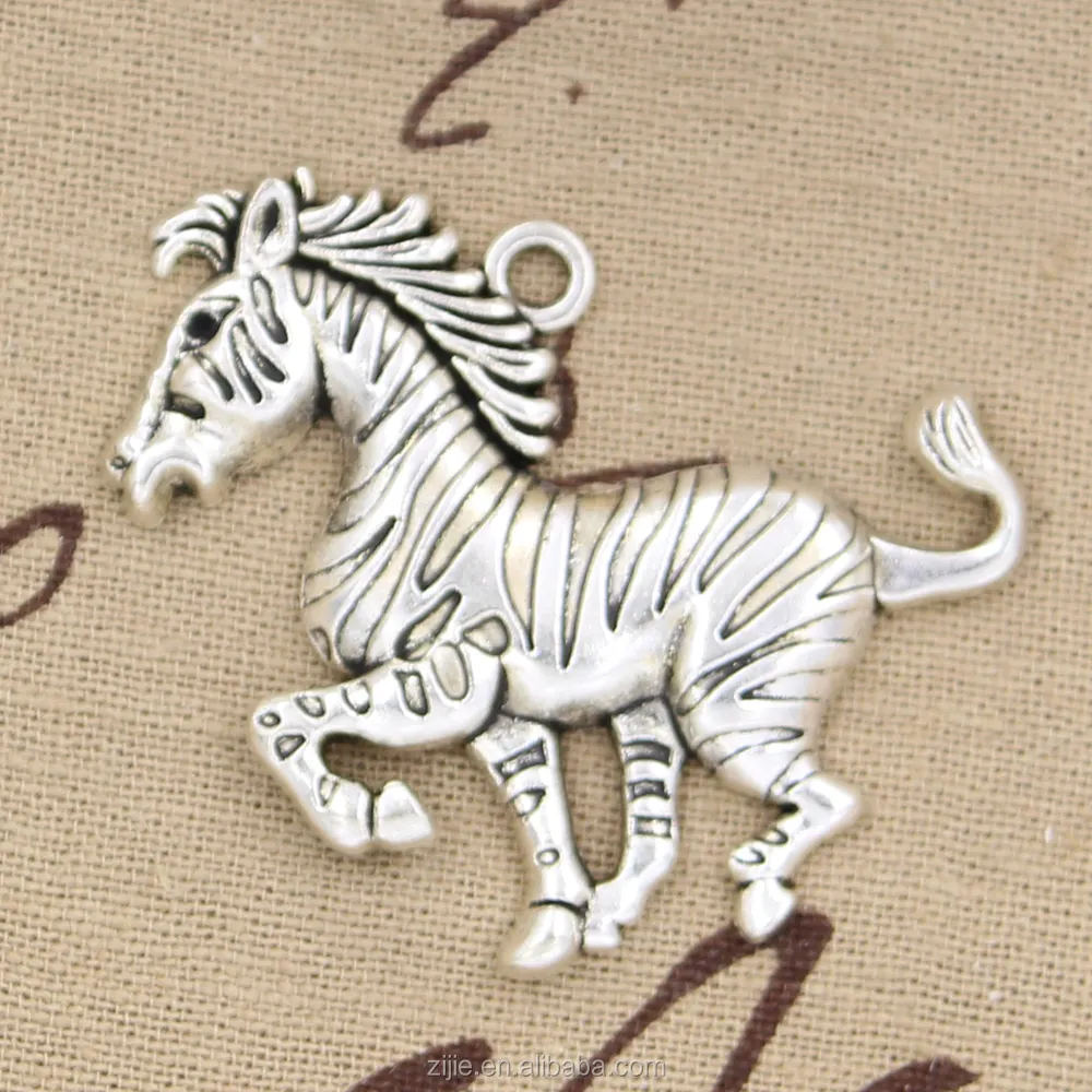zebra pinto charms antique silver zebra pinto charms pendant jewelry making 50*40mm
