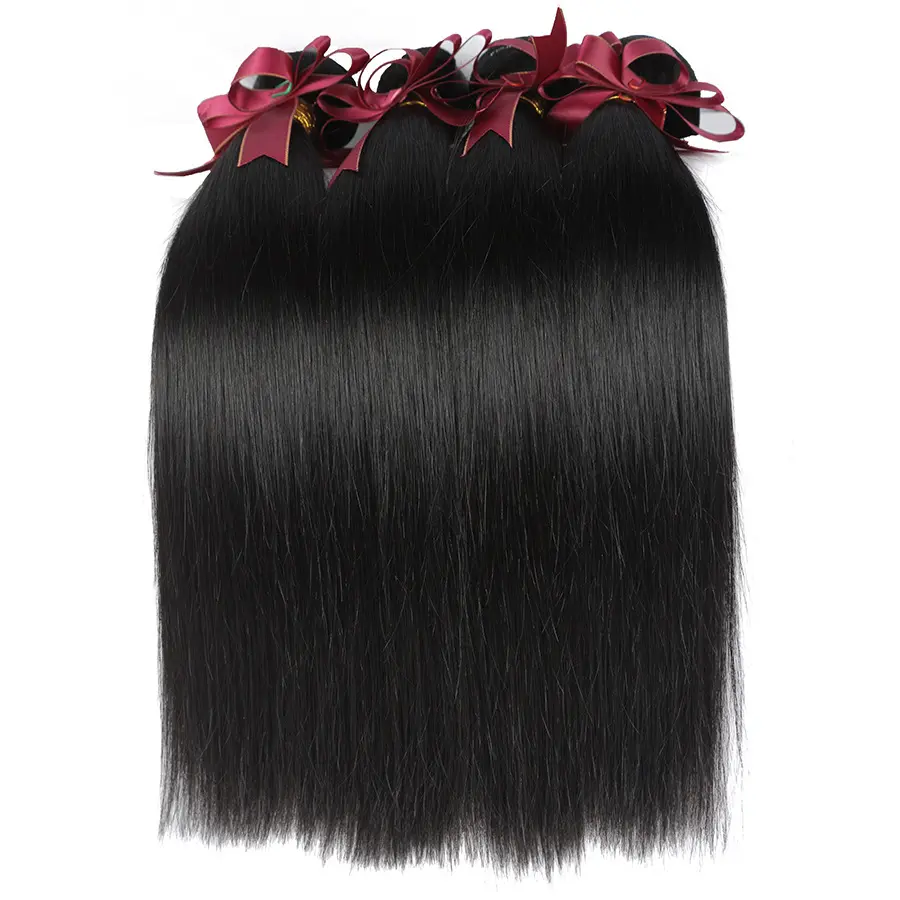 Extensions de cheveux vierges brésiliennes lisses naturelles, qualité 6A 7A 8A, vente en gros, Alibaba, chine