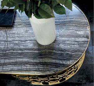 <span class=keywords><strong>Table</strong></span> <span class=keywords><strong>basse</strong></span> <span class=keywords><strong>ovale</strong></span> en <span class=keywords><strong>marbre</strong></span> de luxe pour salon, acier inoxydable doré, nid d'abeilles, <span class=keywords><strong>table</strong></span> centrale pour la maison, l'hôtel - Product Image 6