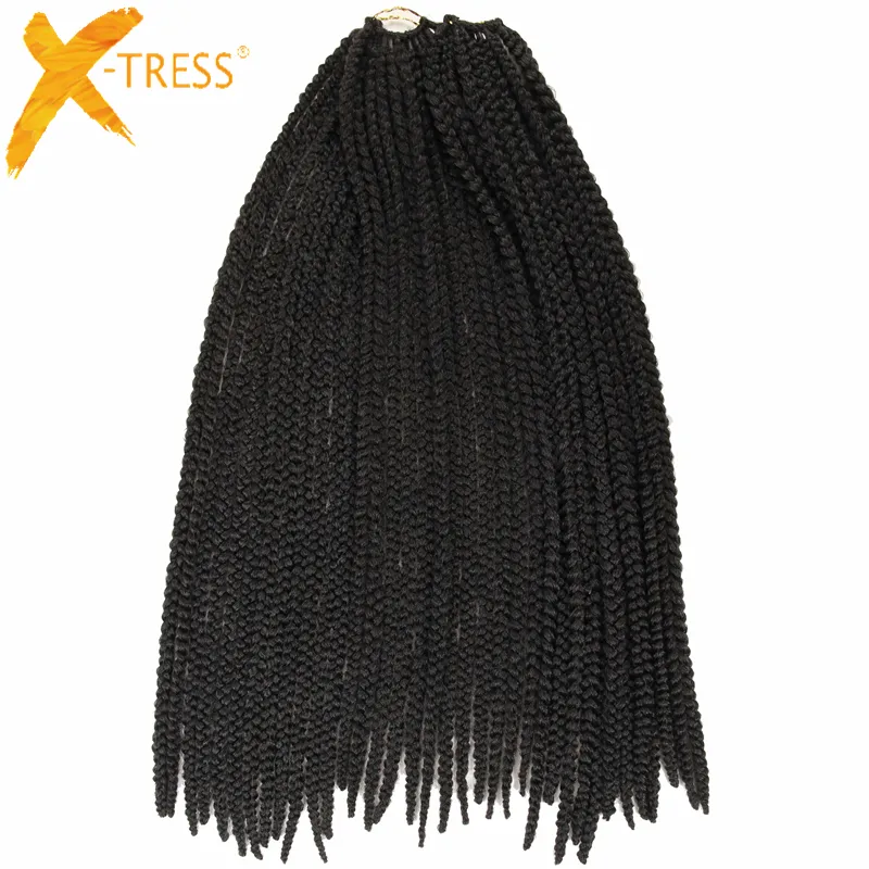 Großhandel Box Braid Haar Häkeln Haar Extensions 24 zoll Lange Dunkelbraun #2 12 Stränge Senegalese Twist Häkeln Flechten haar